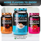 Nutrology TRIPACT Protein Powder - 7-in-1 Meal Replacement Shake with Grass Fed Whey Protein Powder, Pea, Rice, Greens for Muscle Recovery & Immunity, Vanilla Latte & Cinnamon Flavor, 20 Servings