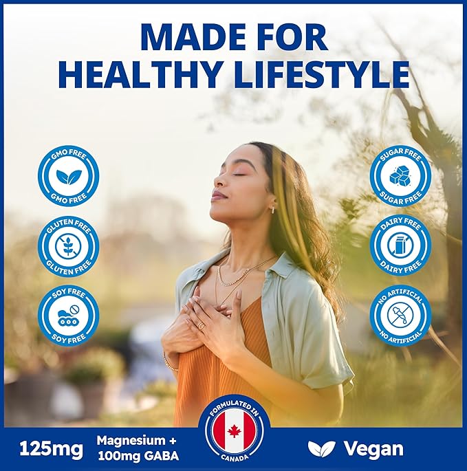 CanPrev Magnesium Bisglycinate Chelated + GABA & Melatonin, 120 Veg Caps, 120-Day Supply, Support Restful Night, Muscle Function, Promote Relaxation & Balanced Sleep-Wake Cycle, Vegan, No GMO & Gluten