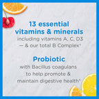 Zarbee's Kid's Complete Multivitamin + Probiotic Gummies with Vitamins A B C D E & zinc for Digestive Health Easy To Chew Kids Daily Multivitamin Gummies Natural Fruit 70 Count