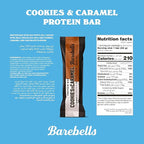 Barebells Protein Bars Cookies and Caramel - 12 Count, 20g High Protein Treats - Chocolate Nutrition Bar with 1g Total Sugars - On-The-Go Breakfast or Post-Workout Snack
