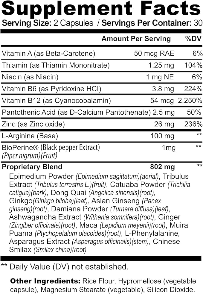 Female Libido Booster For Women Over 40 - Maca Root Capsules For Women with Fenugreek, Ashwagandha, Zinc, L-Arginine - Libido, Energy, Mood Enhancer, Mind Boost, Hormone Balance Support Pills - 60 ct