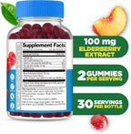 Lifeable Sugar Free Elderberry Gummies with Vitamin C and Zinc | Great Tasting Sambucus Elderberry Immune Support Supplement | Kosher, Vegan, Non GMO Black Elderberry for Adults | 60 Gummies