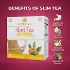 HYLEYS Slim Tea Weight Loss Herbal Supplement with Pineapple - Cleanse and Detox - 50 Tea Bags (1 Pack)