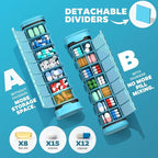 Metal Pill Organizer 2 Times a Day-Travel Pill Box Case with Moisture-Proof Airtight Lids, Weekly Large Capacity AM PM Medicine Container for Vitamins, Fish Oil, Supplements and Medications (Blue)