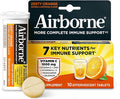 Airborne Immune Support Effervescent Tablets, Zesty Orange Flavor - 10ct with 1000mg Vitamin C + Vitamins A, D, E, Zinc, Selenium, Manganese & Herbal Blend - Sugar‑Free, Gluten‑Free