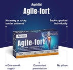 Agile Fort Joint Support Supplement – Glucosamine, Chondroitin, MSM, Type II Collagen & Magnesium – 30 Sachets for Joint & Cartilage Health for Women and Men