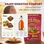 YouChews Apple Cider Vinegar Chews – 500 Mg Organic Apple Cider Vinegar Gummies with Prebiotics & Postbiotics | Gut Balance Support | Low Sugar Apple Cider Gummies | Caramel Flavor | 30 Chews Pack