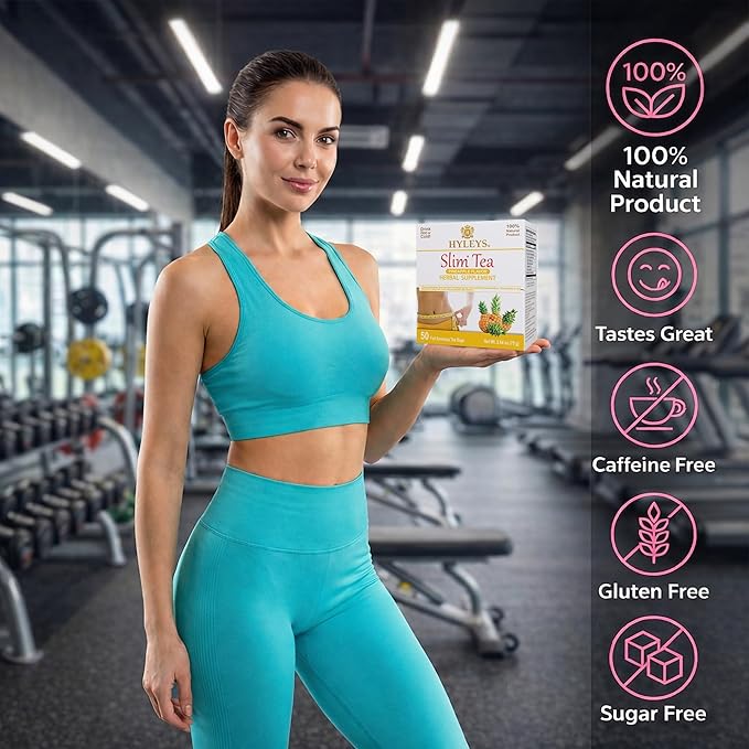 Hyleys Slim Tea Weight Loss Herbal Supplement with Pineapple - Cleanse and Detox - 50 Tea Bags (6 Pack)