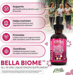 Liquid Probiotics for Women Drops with Chasteberry, Black Cohosh, Prebiotics, Digestive Enzymes, Evening Primrose Oil, Wild Yam, Cranberry Dmannose and Iron Vitamin D3 K2 Clean Nutra Bella Biotics (2)