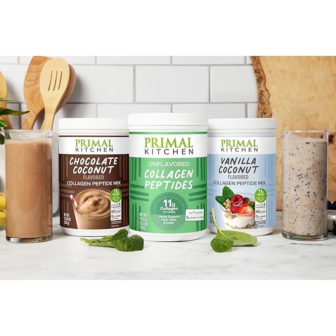 Primal Kitchen Chocolate Collagen Fuel® Drink Mix, Chocolate Coconut Collagen Peptides, No Dairy or Artificial Sweeteners, 15 Ounces