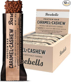 Barebells Protein Bars Caramel Cashew - 12 Count, 20g High Protein Treats - Chocolate Nutrition Bar with 1g Total Sugars - On-The-Go Breakfast or Post-Workout Snack