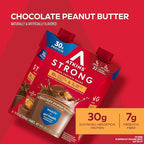 Atkins Strong High Protein Shake, Chocolate Peanut Butter Flavor, 30g Protein, Low Carb and Low Sugar Shake, Keto Friendly, Gluten Free, Muscle and Gut Health Support Complex (Pack of 24)