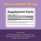 Natural Factors Pharma GABA - Dietary Supplement Supports Calm Sleep & Sleep Quality - Natural, Fast-Working Supplement Aids Focus & Brain Health - 60 Vegetarian Capsules (30 Servings)