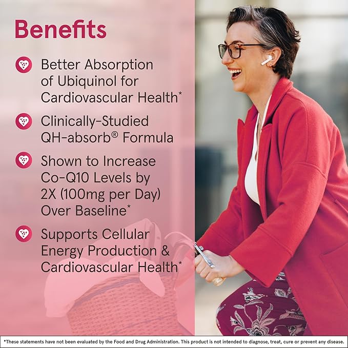 Jarrow Formulas QH-Absorb Ubiquinol 100mg - 120 Softgels - High Absorption & Active Antioxidant Form of Co-Q10 - Supports Mitochondrial Energy Production & Healthy Cardiovascular Function