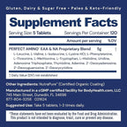 BodyHealth PerfectAmino (600 ct) Easy to Swallow Tablets, Essential Amino Acids Supplement with BCAAs, Vegan Protein for Pre/Post Workout & Muscle Recovery with Lysine, Tryptophan, Leucine, Methionine