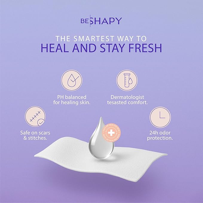 BeShapy Feminine Wipes for Women | Care Cleansing | Hygiene Essentials | Intimate & Personal 25 Large Disposable