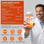 (3 Pack) Calcium Citrate 1200 mg with Vitamin D3 Gummies for Women & Men,Calcium Supplements,High Absorption for Bone Muscle Healthy - Easy to Digest, Sugar Free,Vegan,Orang Flavor,60 Day Supply