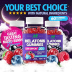Melatonin 20mg Gummies with Magnesium Citrate - Maximum Strength Sleep Aid for Adults with 10mg of Melatonin Per Gummy - Gluten-Free, Non-GMO, Vegetarian, Mixed Berry Flavor - 60 Gummies