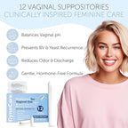 Vaginal Probiotics for Women | Boric Acid For Women | pH Balance for Women | Yeast Infection Care | Natural Defense Against Fishy Odor, Burning and Excess Discharge | 12 Vaginal Suppositories