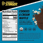 Honey Stinger Organic Gluten Free Cookies & Cream Waffle, Energy Stroopwafel for Exercise, Endurance and Performance, Sports Nutrition for Home & Gym, Pre & During Workout, 16.96 Ounces (Pack of 16)