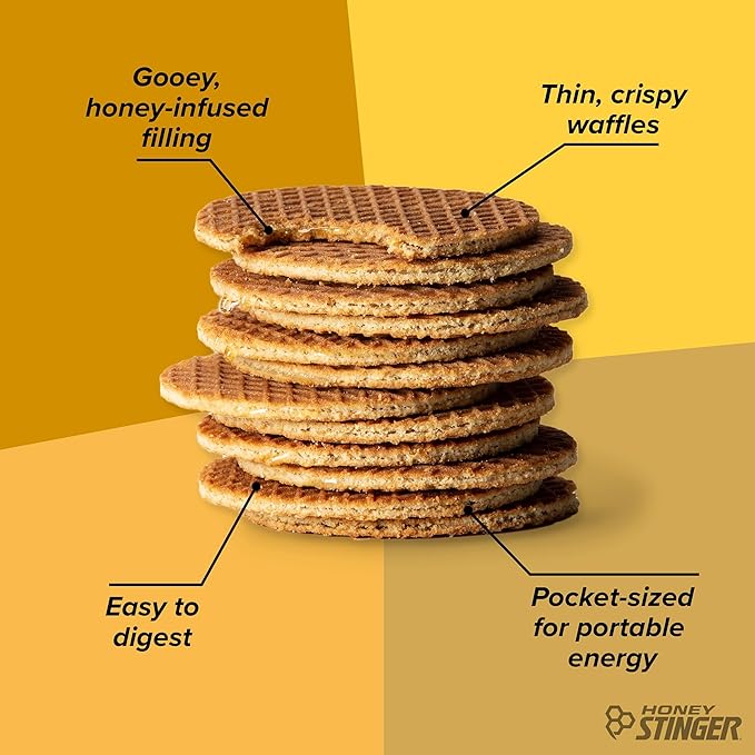 Honey Stinger Organic Mini Honey Waffles | Energy Stroopwafel for Exercise; Endurance and Performance | Sports Nutrition for Home & Gym; Pre and Post Workout-| 1 Bag; 5.3 Ounce,(Pack of 2)