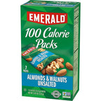 Emerald Nuts Unsalted Almonds and Walnuts 7 Ct (1-Pack), 100-Calorie Individual Packs of Nut Blend, Kosher Certified, Non-GMO, Contains No Artificial Preservatives, Flavors or Synthetic Colors
