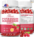 Potassium Magnesium Gummies Potassium Citrate 99mg Magnesium Citrate 250mg Magnesium Potassium Complex Supplement, Immune Support, 60 Raspberry Gummies 2 Pack