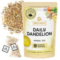 BREWIX, Dandelion Root Detox Tea (25 Pyramid Tea Bags) Caffeine-Free Herbal Blend with Ginger, Tulsi & Turmeric | Supports Liver Health & Gentle Cleanse | Natural & Refreshing | Direct from Source