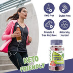 Mixed Berry Flavored Prebiotic Fiber Gummies - Supports Digestive System Through Gut Cleansing and Constipation Relief - Assists with Weight Loss Plan - Great Tasting and Easy to Swallow