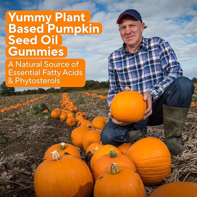 Sugar-Free Pumpkin Seed Gummies – 4000mg/Serving – Hair Growth, Youthful Skin & Prostate Support – Immune & Urinary Tract Support-Natural Source of Essential Fatty Acids