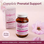 Ladywell Prenatal Multivitamin | Conception, Pregnancy & Postpartum | Key Ingredients Including DHA, Folate & Iron | Expertly-Formulated & Tested | Designed for Absorption with Nausea Support, 2-Pack