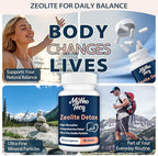 2300 MG Zeolite Detox Capsules - Activated Charcoal & Bentonite Clay, Highly Absorbable Full Body, Liver & Gut Cleanse, Zeolite Clinoptilolite（180 Capsules）