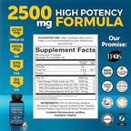 Viva Naturals Omega 3 Fish Oil Supplement for Women and Men - 2500 mg Triple Strength Fish Oil Pills with Re-Esterified Omega 3 Fatty Acids Including EPA, DHA DPA - 120 Pescatarian-Friendly Softgels