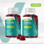 VITEEY Probiotic Gummies with Prebiotics – Gut Health Supplements for Digestive Health – 2 Billion CFUs – Vegan, Gluten-Free – 120 Count