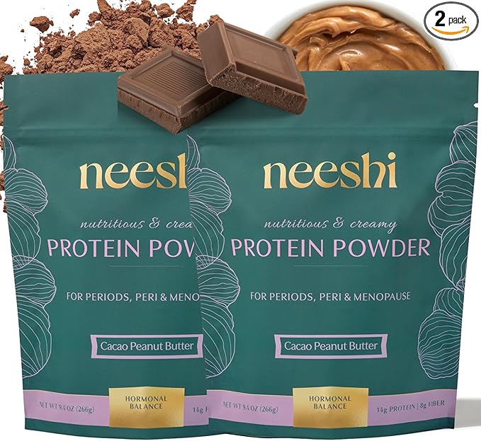 Hormone Balance Protein Powder – PMS & Perimenopause Relief for Cramps, Bloating & Mood Swings – Vegan Plant Based Superfood – 14 Servings