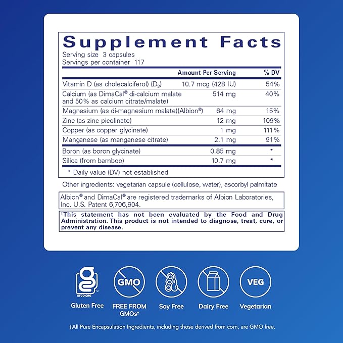 Pure Encapsulations OsteoBalance | Hypoallergenic Supplement to Promote Calcium Absorption and Enhance Healthy Bone Mineralization* | 351 Capsules