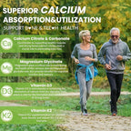 Calcium Magnesium Zinc Gummies for Adult: 1200mg Calcium Citrate 400mg Magnesium Glycinate with D3 B12 - Sugar Free High Absorption Supplement for Women Men (60 Count(Pack of 2))