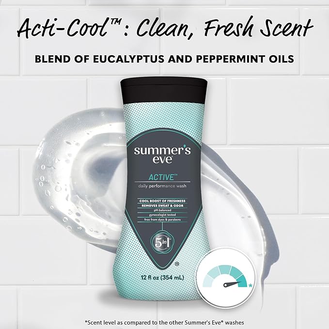 Summer’s Eve Active Daily Performance All Over Feminine Body Wash, Feminine Wash pH Balanced, 12 fl oz bottle 3 Pack