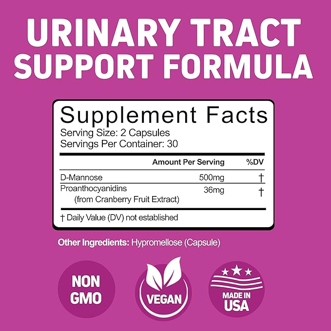 Herbtonics Fast Acting Urinary Tract Cleanse Treatment | Formula UTI with 36 mg PAC | Medical-Grade Cranberry Supplement for Urinary Tract Support (60 Count (Pack of 1))