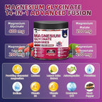 120 CT Magnesium Glycinate Gummies 1000 mg for Women and Men, Magnesium Malate & Taurate Supplements for Sleep, Body Support and Relaxation, Sugar Free, Vegan, Raspberry BlackBerry Blueberry Flavor