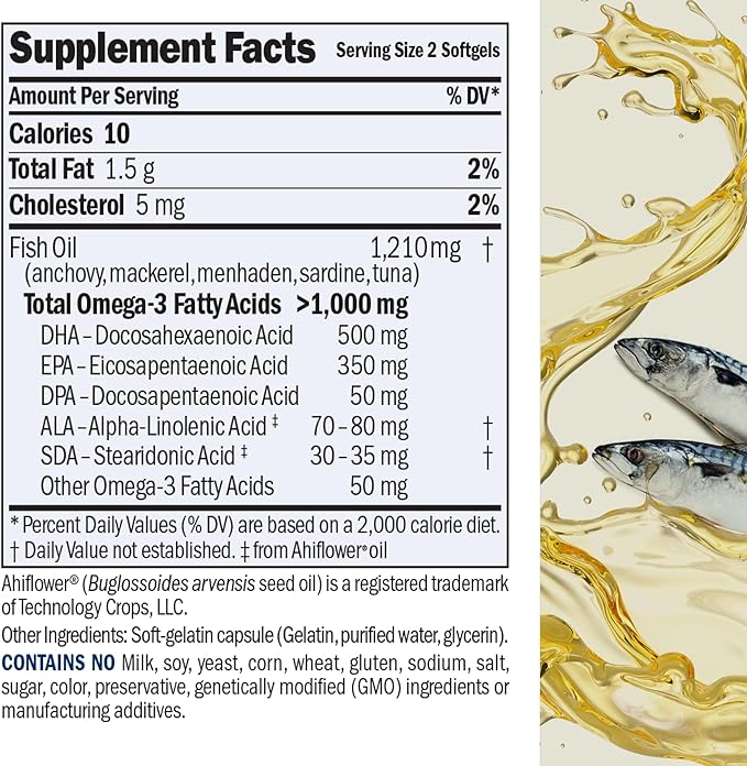ANDREW LESSMAN Maximum Essential Omega-3 Unflavored, 360 Softgels - Ultra-Pure Omega-3 Fish Oil 1200 mg-High DHA, No Mercury Supplement-Small, Easy to Swallow Fish Oil Capsules