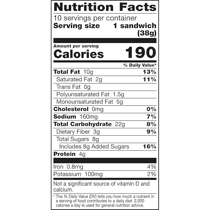 Nature Valley Biscuit Sandwiches, Peanut Butter, Snack Bars, 10 Bars, 13.5 oz (Pack of 2)
