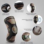 NEENCA Professional Knee Brace for Pain Relief, Medical Knee Support with Patella Pad & Side Stabilizers, Compression Knee Sleeve for Meniscus Tear, ACL, Joint Pain, Runner, Workout (Copper, XXXL)
