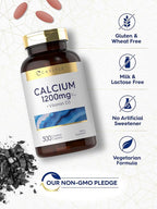 Carlyle Calcium 1200mg with Vitamin D3 | 300 Caplets | Non-GMO, Gluten Free, and Vegetarian Supplement