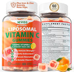 Liposomal Vitamin C 1000mg Gummies for Adults - Vitamin C Chewable with Elderberry, Zinc & 8mg Iron, Sugar Free Vit C Supplements, Daily Immune Support Gummies for Energy, Collagen Booster 60 Counts