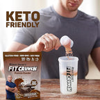 FITCRUNCH Tri-Blend Whey Protein, Keto Friendly, Low Calories, High Protein, Gluten Free, Soy Free (18 Servings, Chocolate Deluxe)