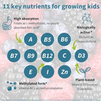 Igennus Methylated Kids Multivitamin Gummies, Clean Label & Third Party Tested, No Artificial Sweeteners or Flavors, Sugar Free, Age 4+, 6X 90 Natural Berry Flavor from Fruit Powder, Non-GMO, Halal