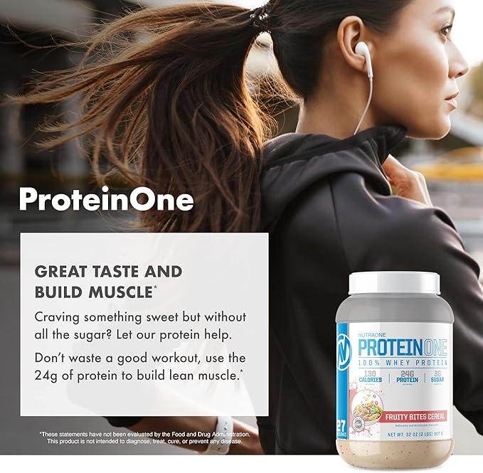 NutraOne ProteinOne Whey Protein Promote Recovery and Build Muscle with a Protein Shake Powder for Men & Women (S’Mores - 2 lbs.)