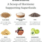 Hormone Balance Protein Powder – PMS & Perimenopause Relief for Cramps, Bloating & Mood Swings – Vegan Plant Based Superfood – 7 Servings