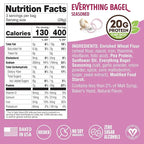 Lenny & Larry's FITZELS Protein Pretzels (Everything Bagel) 8 Individual Bags 3 oz Each – High Protein Snacks with 20g of Plant Based Protein – Healthy Vegan Pretzels – Delicious Salty Taste